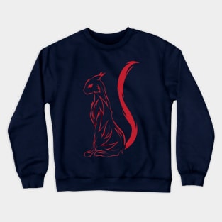 red tribal cat tattoo Crewneck Sweatshirt